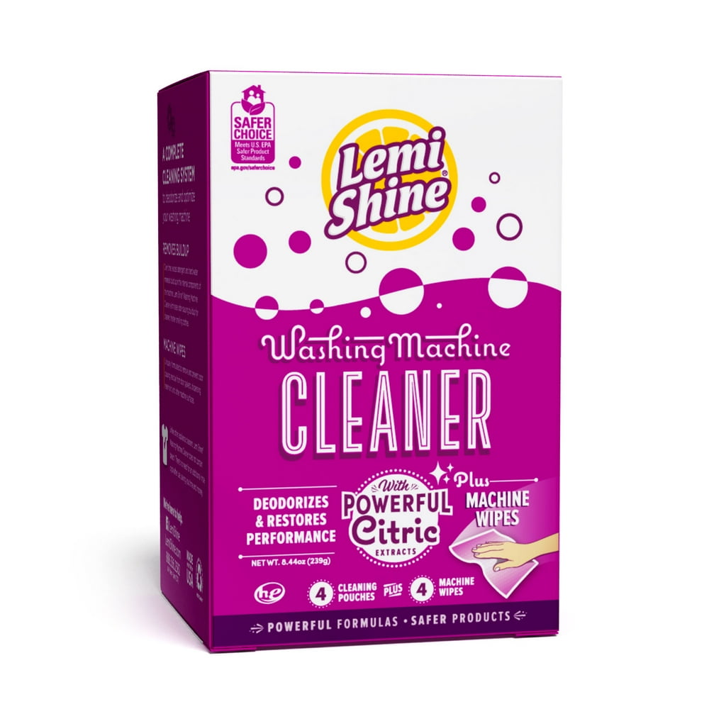 Lemi Shine Washing Machine Cleaner 4 Pk + Wipes