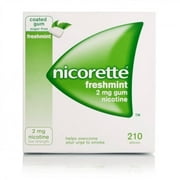 Nicorette Nicotine Gum 2mg Fresh Mint Flavor, 210 pcs