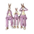 thumbnail image 3 of 3Pcs Rabbit Sculpture Eye-catching Decorative Wear Resistant Modern Purple Green Easter Rabbit Figurine Decor Home Supplies, 3 of 5