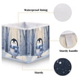 thumbnail image 3 of Foldable Fabric Storage Bin Home Cubes Clothing Organizer Bins Large Collapsible Box Basket for Home Organizer Cute Penguin in Winter, 3 of 7