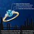 thumbnail image 2 of Gem Stone King 10K Yellow Gold Swiss Blue Topaz and White Topaz 3-Stone Ring for Women | 1.78 Cttw | Oval 8X6MM | Gemstone November Birthstone | Size 9, 2 of 6