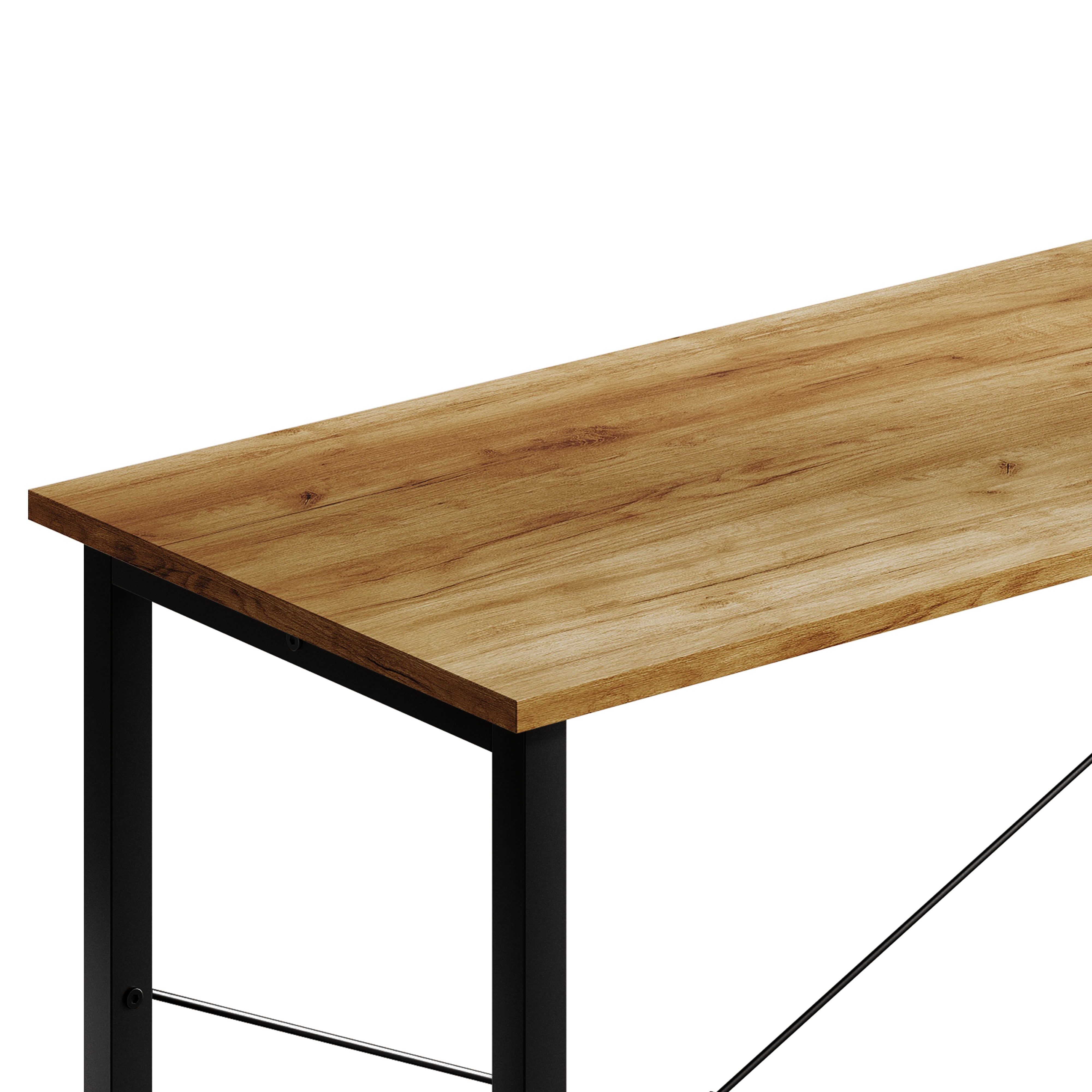 Castle Place Modern 31" Metal Computer Desk, Light Oak