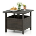 thumbnail image 1 of Patiojoy Outdoor Side Table with 1.93" Umbrella Hole All-Weather PE Wicker Patio Umbrella Table with Rustproof Frame, 1 of 9