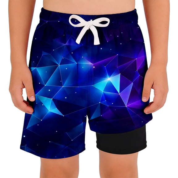 WAYUTE Swim Trunks Boys Quick Drying Stretch Drwastring Waist Trendy Swim Shorts for Kids Youth Lightweight Athletic Summer Water Park