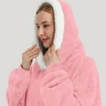 thumbnail image 3 of Fantaslook Oversized Wearable Blanket Hoodie, Long Flannel Sherpa Fleece Blanket Hoodie Sweatshirt for Adults Women Men, Plush Blanket with Hood, Pocket & Sleeves, 3 of 6