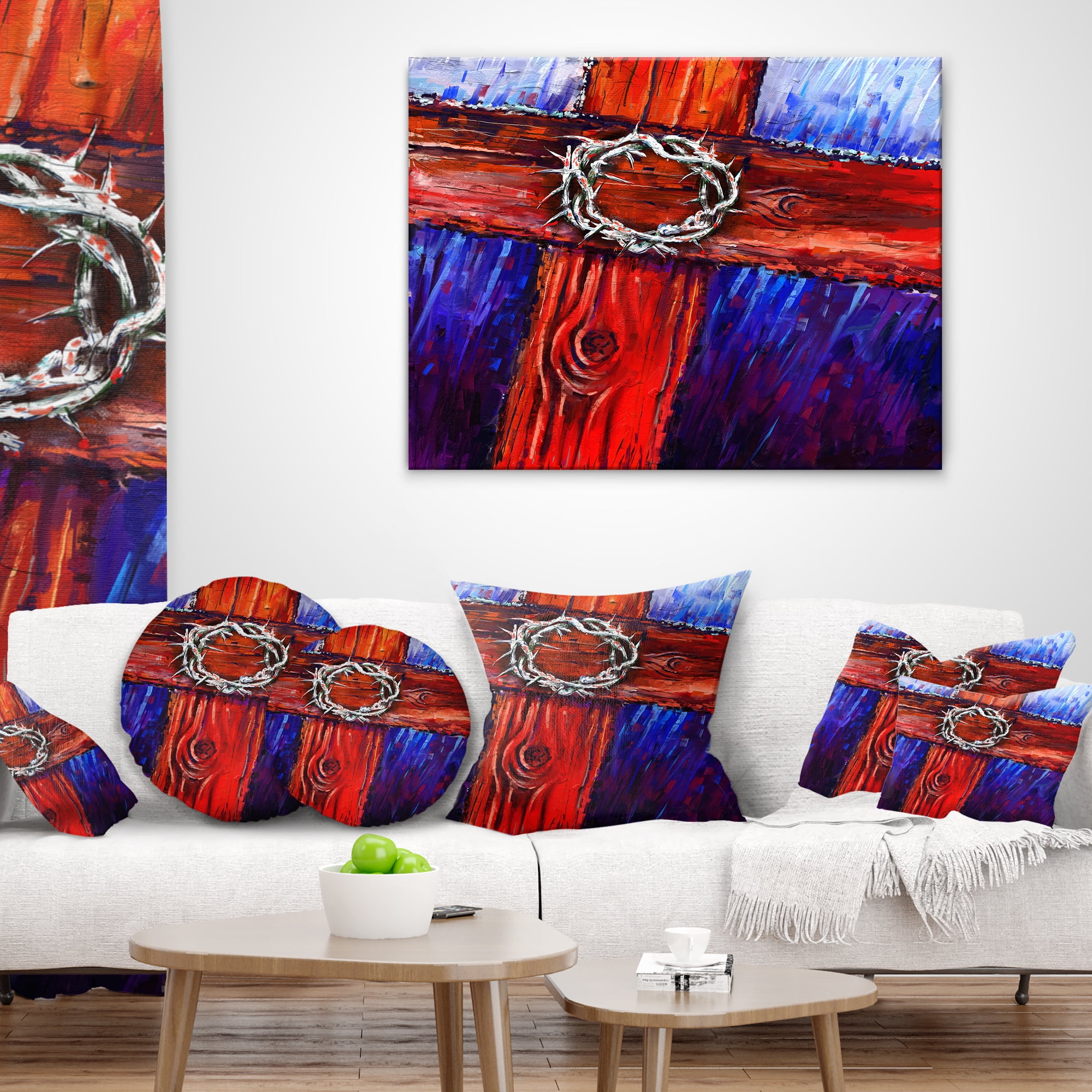 Designart Crown of Thorns - Abstract Throw Pillow - 12x20