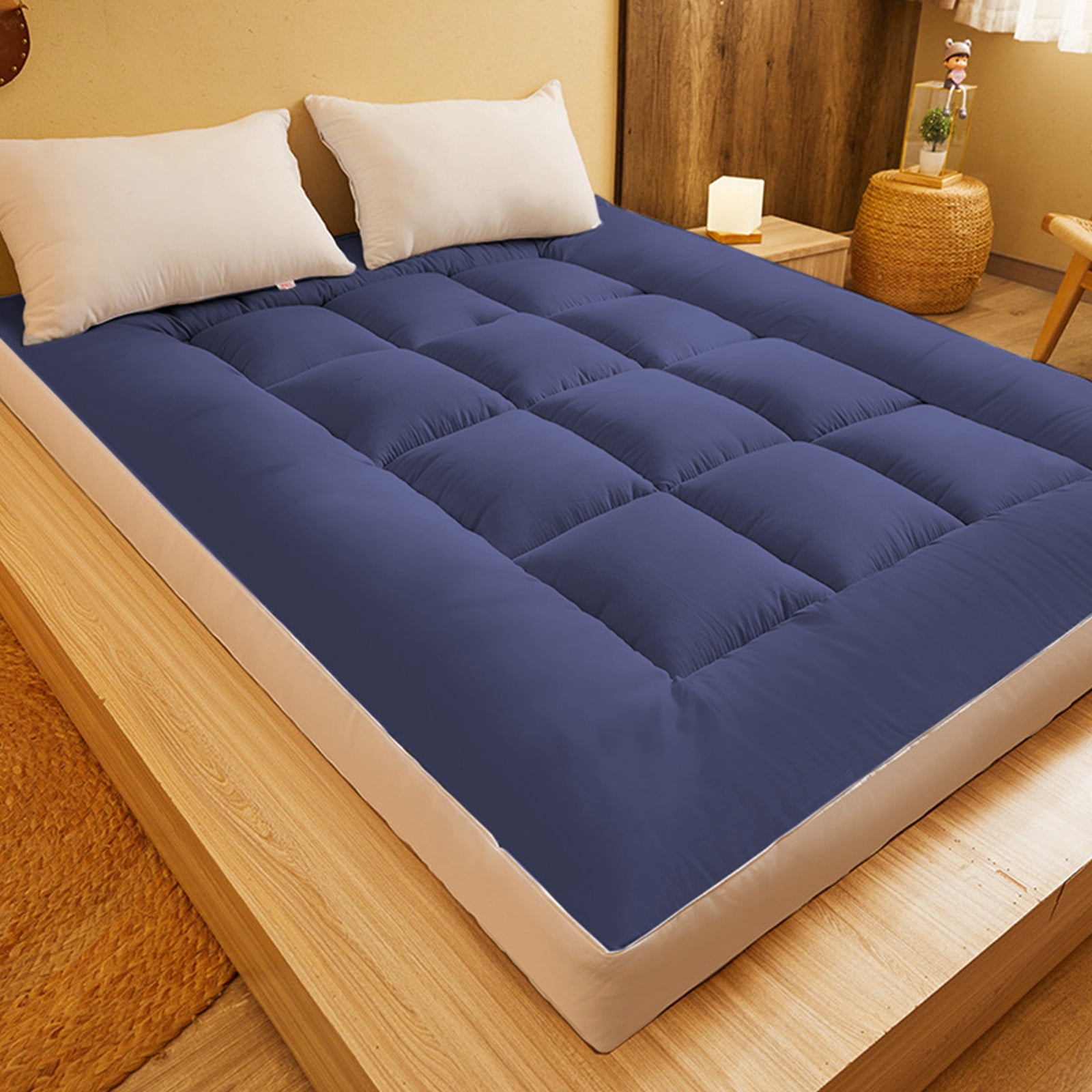 Foldable Twin Size Mattress 39"x79" - Ultra Soft Soy Fiber Mattress for Students,Breathable & Washable,Thickened Support,Lightweight & Portable,Durable Polyester Bed Mattress for Dorm,Home,Travel