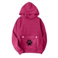 thumbnail image 6 of Women's Trendy Hoodies Pet Pouch Sweatshirt Pullover Long Sleeve Casual Loose Hooded Tops Gift for Dog Cat Lovers (S, Hot Pink), 6 of 7