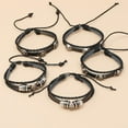 thumbnail image 3 of Skulls Bracelet Stainless Steel Skull Braided Leather Bracelet, Set of 5, 3 of 5