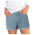thumbnail image 2 of Sngxgn Women Casual High Waisted Denim Shorts Frayed Raw Hem Ripped Jeans Shorts(Sky Blue,M), 2 of 5