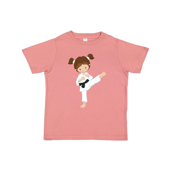 Inktastic Karate Girl, Cute Girl, Brown Hair, Black Belt Girls Toddler T-Shirt