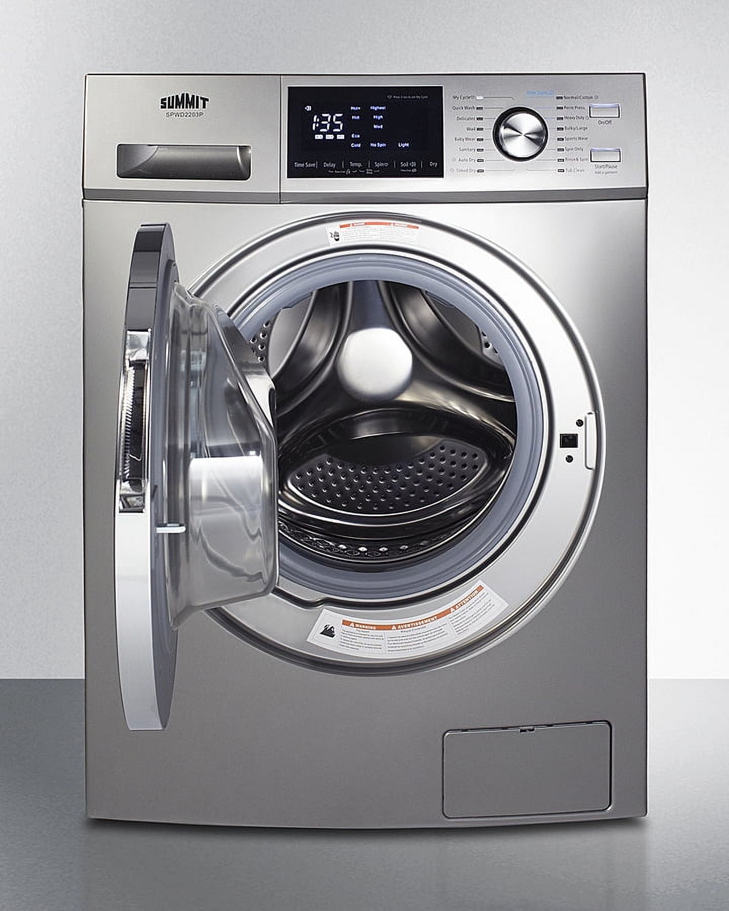 24" Wide 115V Washer/Dryer Combo, Stainless Steel Look
