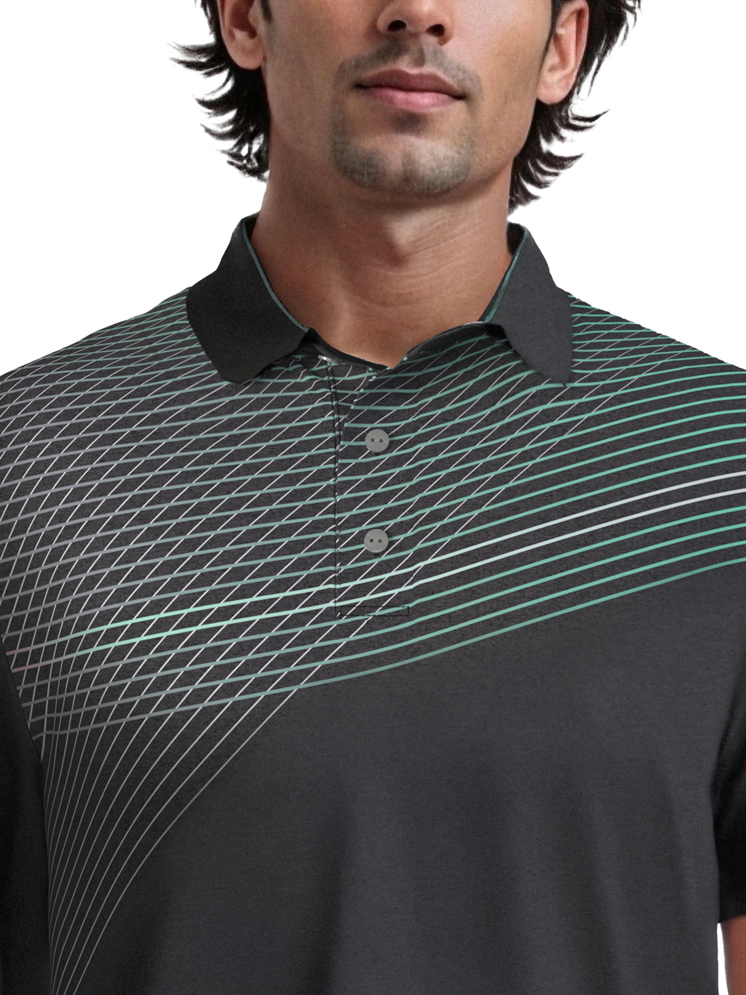 Ben Hogan Men's & Big Men's Assymetric Heather Printed Golf Polo, Sizes S-5XL