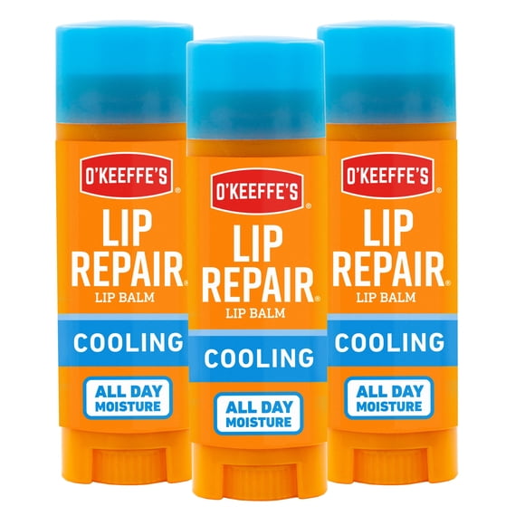 Bálsamo labial O'Keeffe's Cooling Relief Lip Repair Stick, paquete de 3