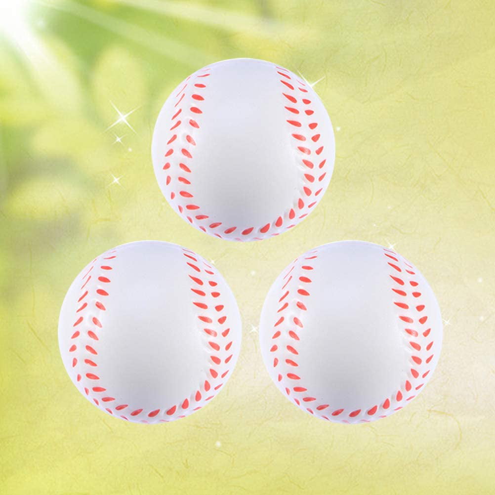 3pcs Mini Sports Balls Squeeze Foam Baseballs Stress Balls Favor Toys for Kids Party Stress Relief Relaxation White 