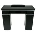 thumbnail image 3 of MAYAKOBA Sonoma II Manicure Table, Nail Station for Beauty Salon Furniture & Equipment, Marble Top & 1UV Hole, Modern Black/Silver, 3 of 9