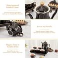 14 pcs Tea Set of 6 with Tray & Spoons, Modern Diamond Design Tea ...