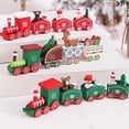 thumbnail image 3 of Tren de madera con adornos navideños, Decoración de Pastel de Papá Noel, Feliz Navidad, fiesta de año nuevo, Decoración de mesa, regalos para niños, juguetes, 3 of 4