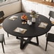 thumbnail image 3 of Yeshouse Mesa de comedor redonda de 120 cm para 4-6 personas, diseño rústico con espacio de almacenamiento, ideal para cocina, comedor, sala, reuniones y apartamento, 3 of 9