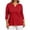 Red-50, variant on Perfectbot Women's Plus Size 3/4 Sleeve V-Neck Tee Casual Solid Color T-Shirt Sizes L-5X