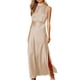 thumbnail image 1 of Vestido Formal De Satén Vestidos largos para mujer Vestido de noche con cuello simulado y abertura lateral para cóctel (Beige S) Ygjytge para Mujer Beige T XL, 1 of 8