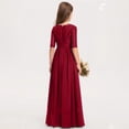 thumbnail image 4 of EnJoCho Junior Bridesmaid Dresses Chiffon Off Shoulder Flower Girl Dress Long Formal Pageant Gown for Teen Girls Teenage Wedding Dress Fl𝗈wy, 4 of 5