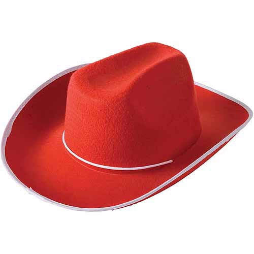 School Sprit Felt Cowboy Hat, Red - Walmart.com - Walmart.com