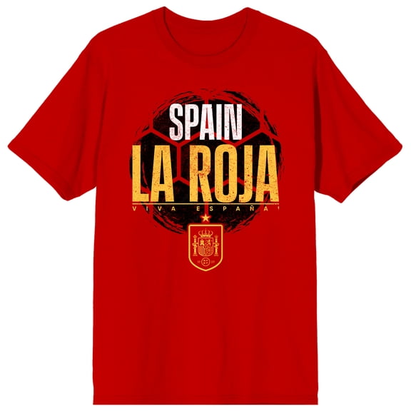 Spain Soccer Federation La Roja Men's Red Short Sleeve Tee-XL
