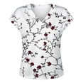 thumbnail image 4 of Active Tops Women Graphic Print Crewneck Tee for Everyday Wear with Comfortable Fit and Stylish Floral Pattern Top for Women White XXL, 4 of 4