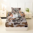 thumbnail image 4 of Homewish Camo Dog Duck Twin Sheets,Vintage Animal Theme Bedding,Brown,3pcs,1 Fitted Sheet and 1 Pillowcase, 4 of 6