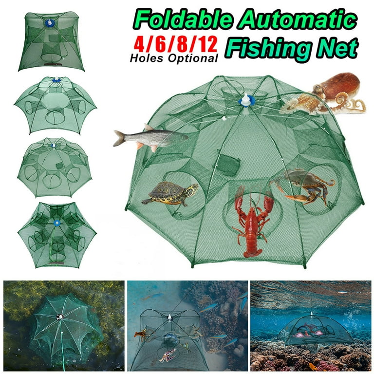 Fishing Bait Trap, Foldable Fish Crab Shrimp Net Trap Crawdad Shrimp Cast  Dip Cage Fish Minnow Foldable 