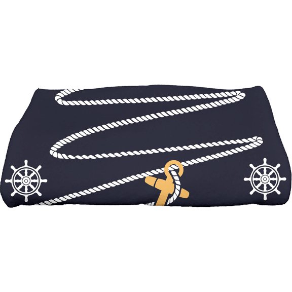 Simply Daisy 28" x 58" Holiday Anchor Geometric Print Bath Towel