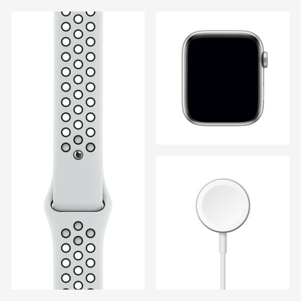 Apple Watch Nike Series 6 GPS, 44mm Silver Aluminum Case with Nike Sport Band - Regular -