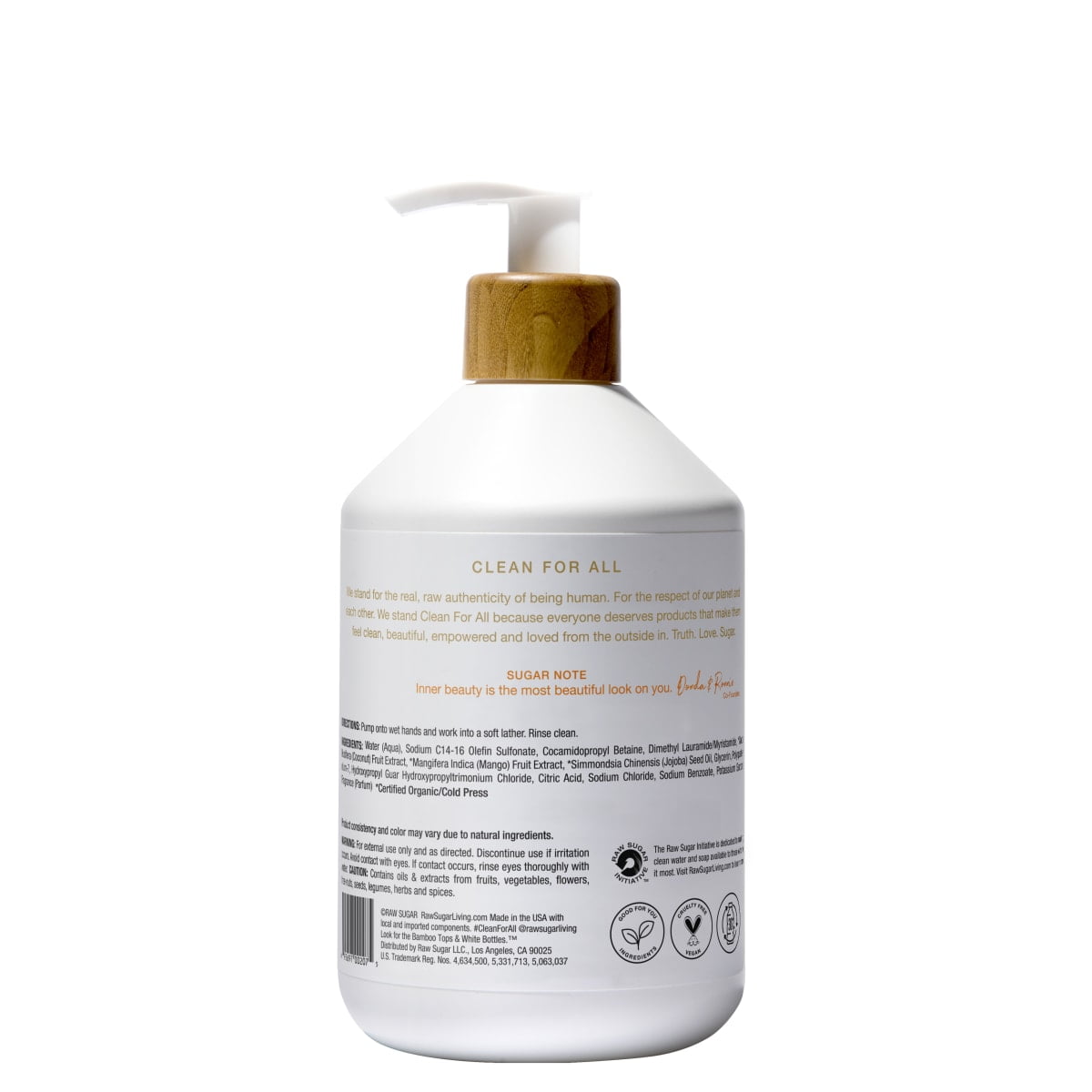 Raw Sugar Simply Hand Wash, Raw Coconut + Mango Hand Soap, 16.9 fl oz