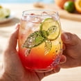 thumbnail image 5 of CuiLiyq 2D Printed Sea Creatures Stemless Wine Glass, Coastal Beach Themed Drinking Tumbler, Nautical Decor Glassware for Water, Wine, Cocktails, Unique Housewarming Gift for Sea Lovers, 5 of 7