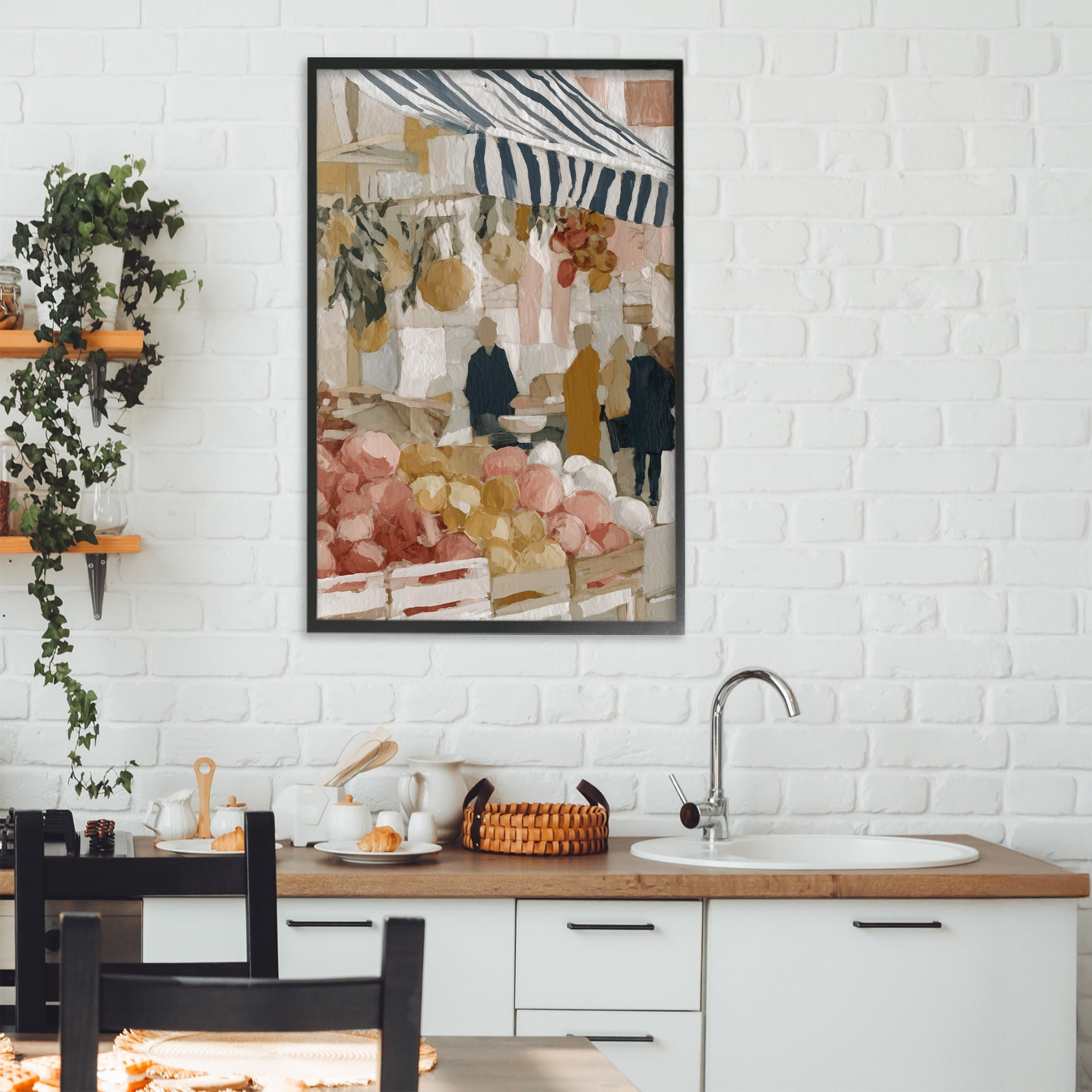 Stupell Industries Market Stall with Fresh Citrus Black Framed Giclee Art, design by Chromatic Storm Studio