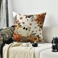 thumbnail image 2 of Sm:)e Ghost Pumpkin Maple Leaf Halloween Pillow Covers 18x18 Inch Set of 2, Cushion Covers for Sofa Home Decor, 2 of 6