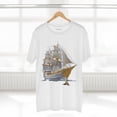 thumbnail image 4 of Ship Graphic Unisex 100 Cotton T-Shirt with Gold Frigate Art Design 6, 4 of 18