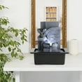 thumbnail image 3 of BEAMNOVA 10.6"Tall Tabletop Water Fountain, 3-Tier Flowing Bowls Waterfall Desktop Fountain Indoor Decor, White Light, 3 of 8