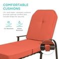 thumbnail image 3 of Best Choice Products Adjustable Outdoor Chaise Lounge Chair for Patio, Poolside w/ UV-Resistant Cushion - Brown/Red, 3 of 7
