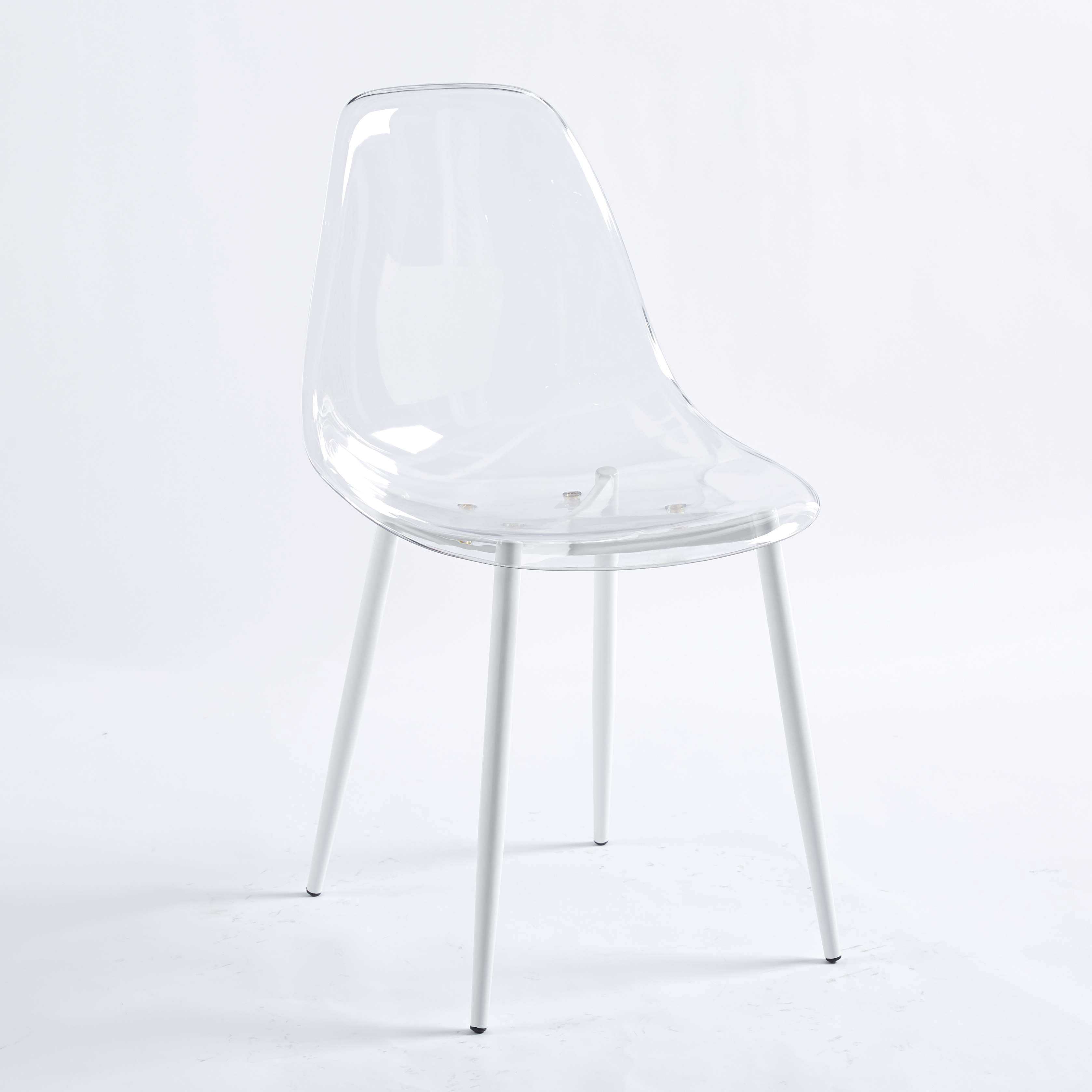 MAYEERTY Modern Plastic Chair Set of 4 Iron Tube Legs Dining Living Room