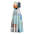 thumbnail image 7 of YuXingFu Womens 100% Cotton Dresses Maxi V Neck Plus Size Sleeveless Maxi Casual Summer Multicolor S, 7 of 7