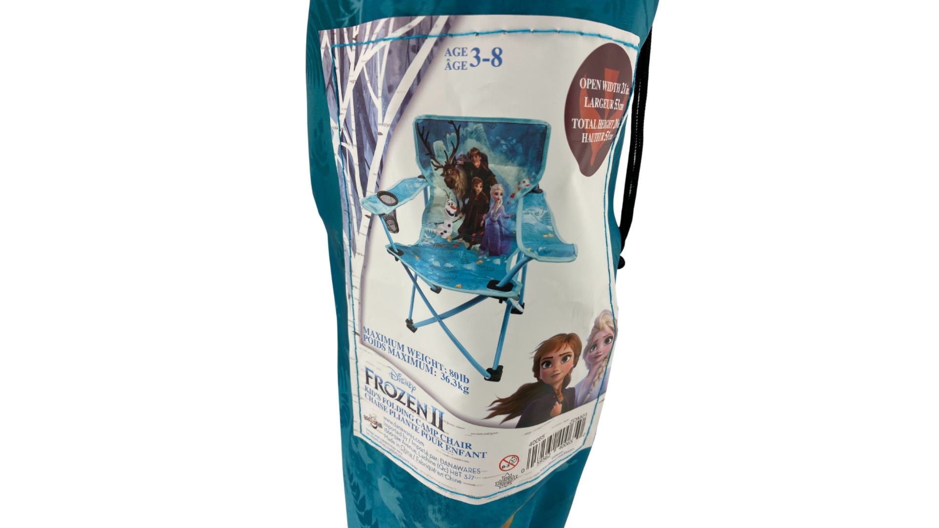 Disney Frozen 2 Polyester Camp Chair with Cup Holder and Carry Bag for Kids
