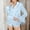 Blue, variant on Tnhcen Womens Satin Pajamas Set Ruffle Short Sleeve Sleepwear Button Down Silk 2 Piece Homewear Sets S-XL