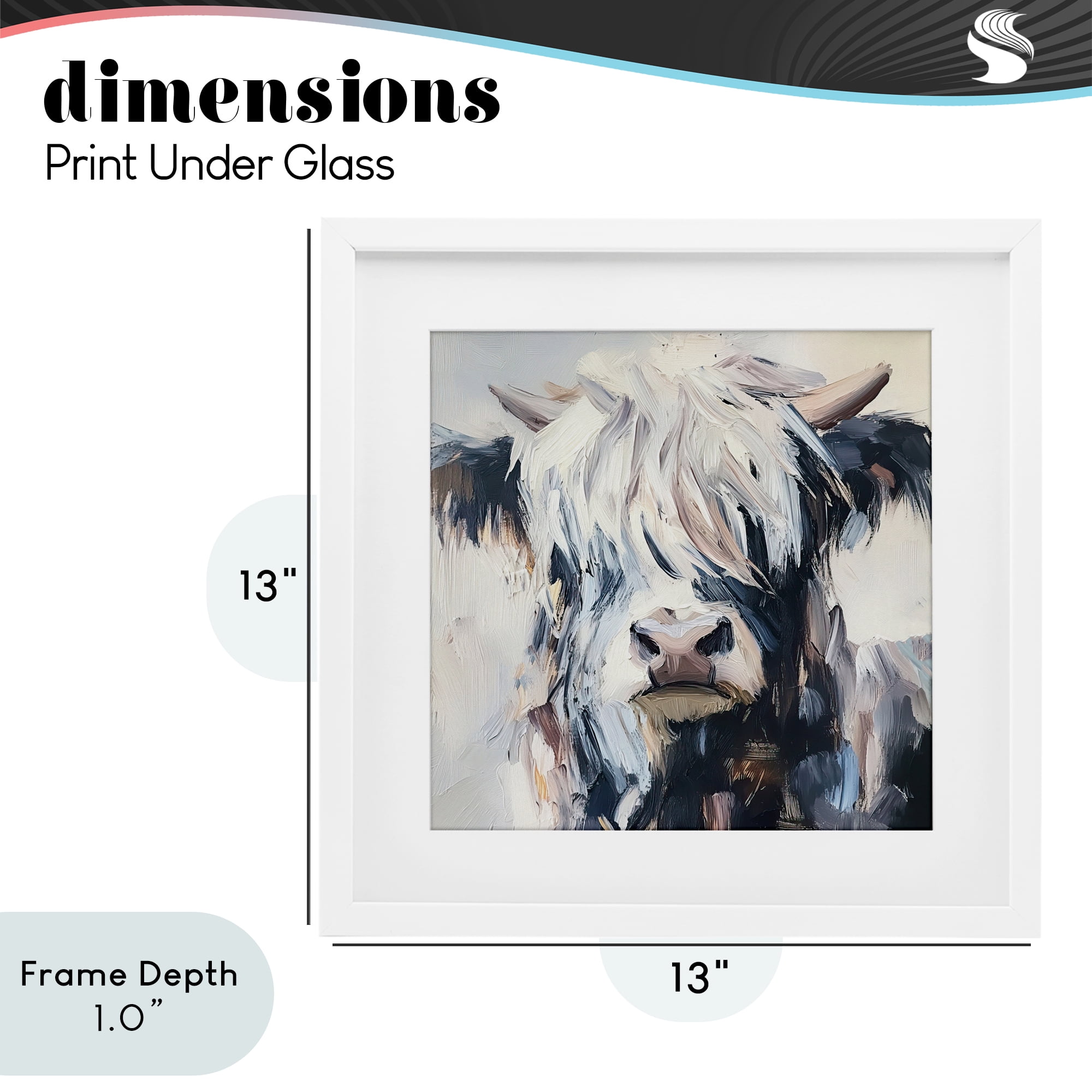 Stupell Industries Scruffy Little Highland White Framed Print Under Glass, design by Tina LeCour