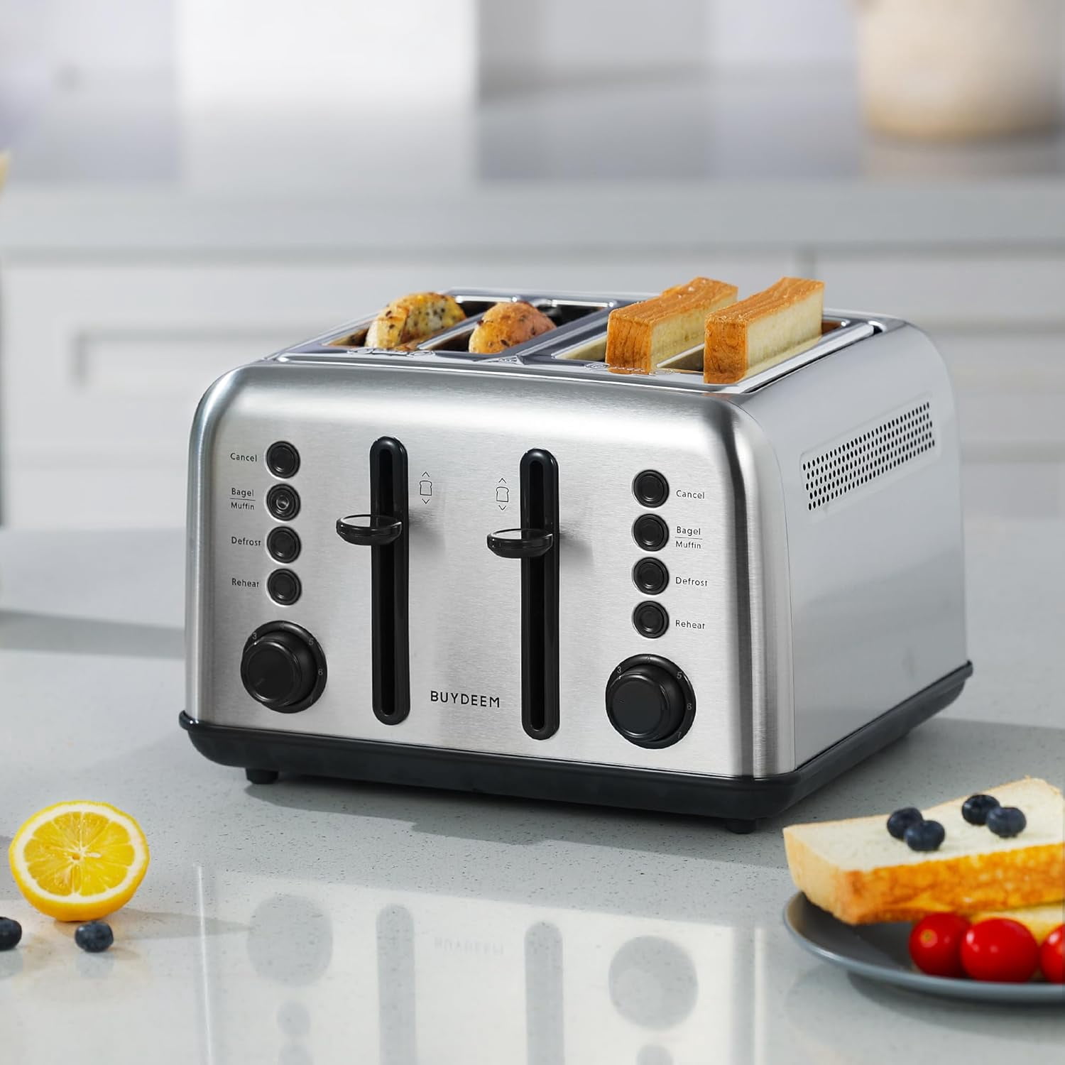 DT620 2-Slice Toaster, Extra Wide Slots, Retro Stainless Steel with High Lift Lever, Bagel and Muffin Function, Removal Crumb Tray, 7-Shade Settings,Arctic White