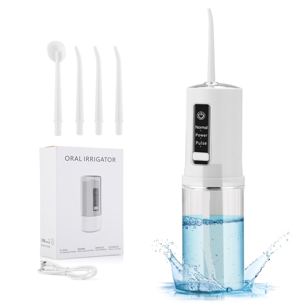 Professional Cordless Water Flosser for Oral Hygiene Care, 3-Mode IPX7 Waterproof Dental Oral Irrigator W/ 230ML Water Reservoir Portable Design for Travel & Home