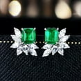 thumbnail image 2 of QQTDFG 925 Silver 3 Colors Stud Earrings for Women Cubic Zircon Jewelry A Pair/set-Green, 2 of 5