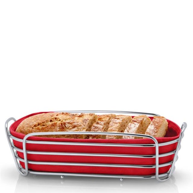Blomus 63674 Chrome Plated Steel Wire Bread Basket, Red