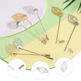 thumbnail image 2 of Uxcell 1-Conjunto Alfiler de Solapa de Bandeja en Forma de Hoja, Alfiler de Corsage de Bricolaje Plateado, Dorado, 2 of 6